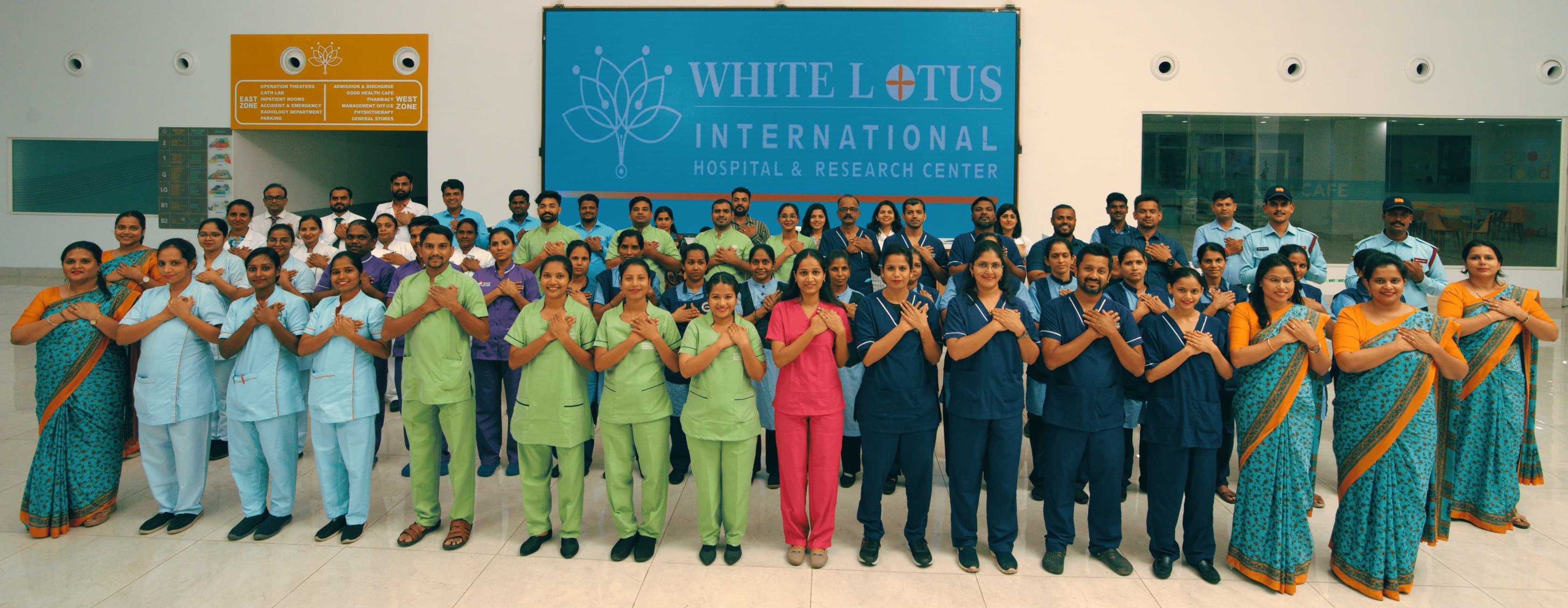 Hospital staff working together